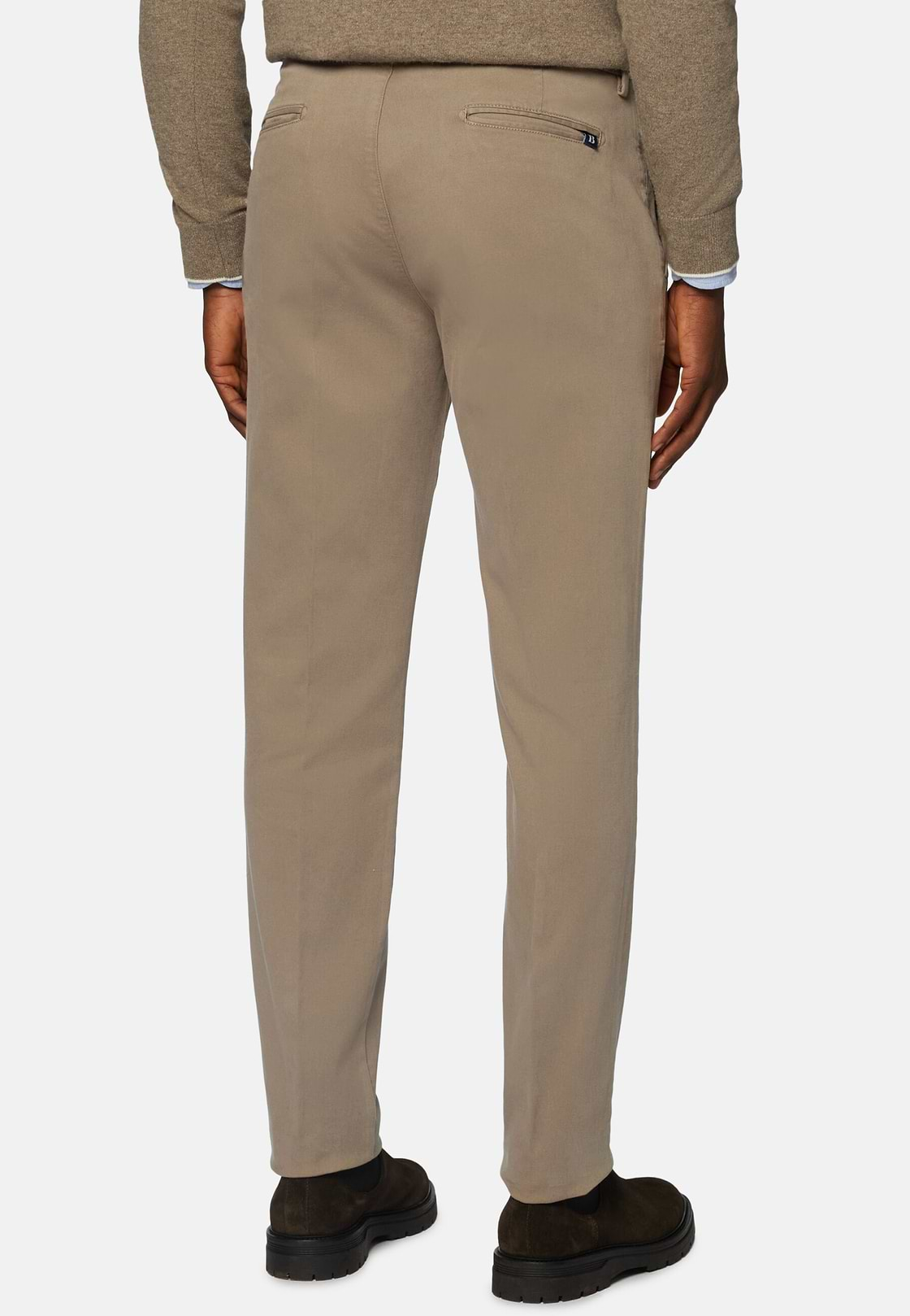 Stretch Cotton Trousers, Taupe, hi-res