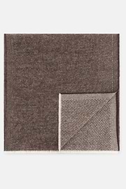 Scarf Micro Structured Jacquard Wool, Brown, thumb, 1