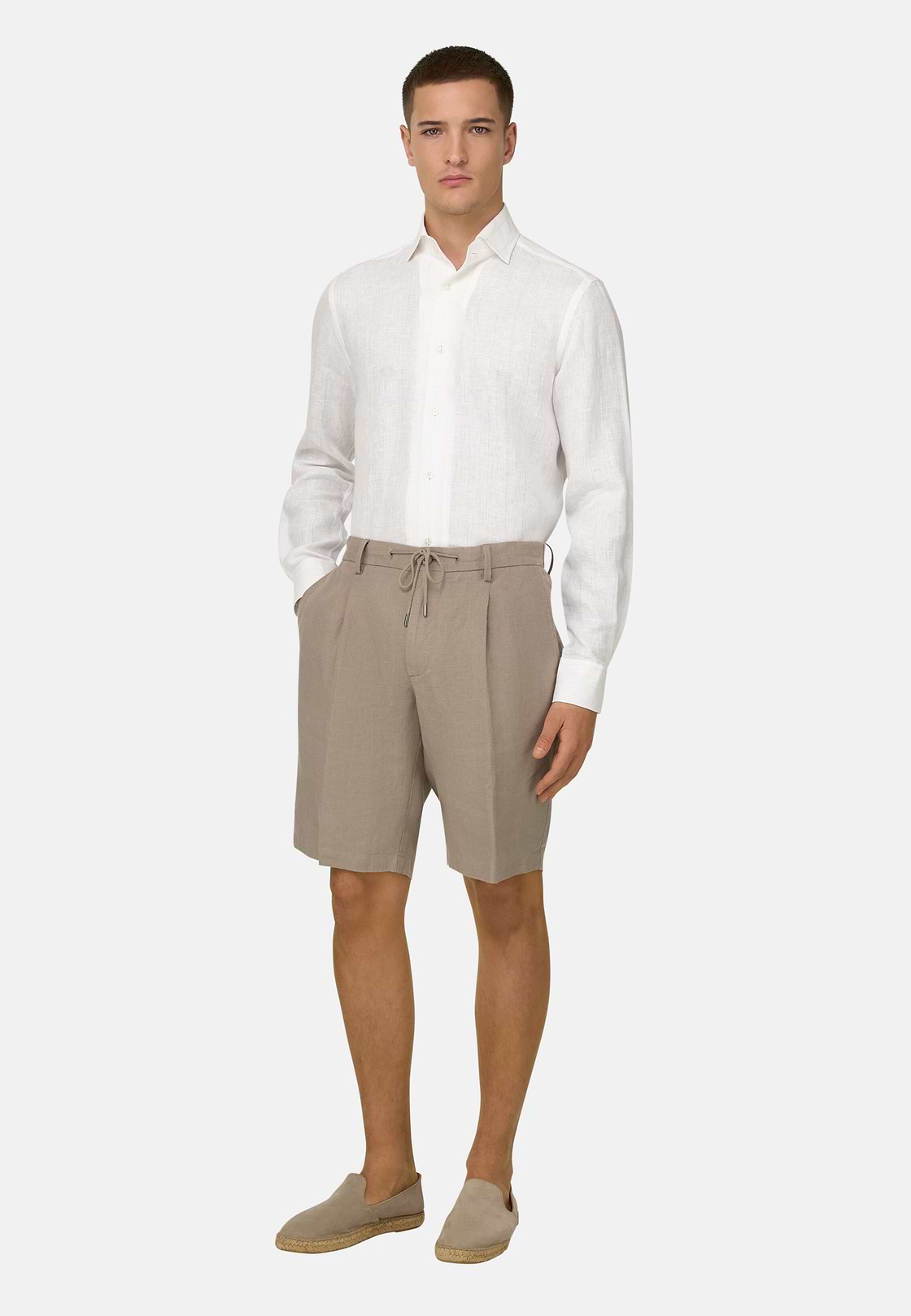 Bermuda de Lino, Taupe, hi-res, 3