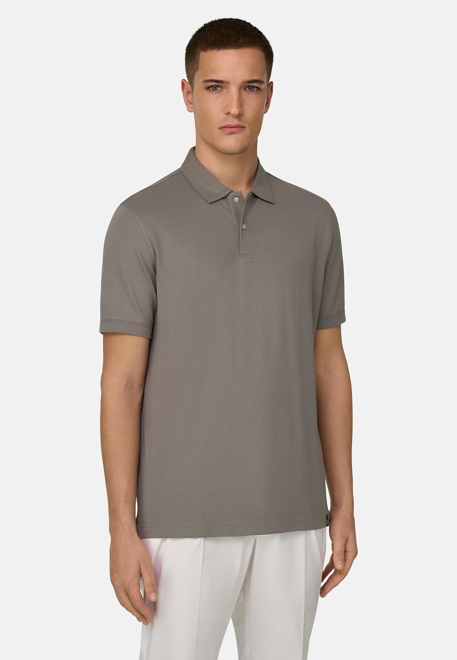 High-Performance Piqué Polo Shirt with S-Cafè® Yarn, Mud, hi-res