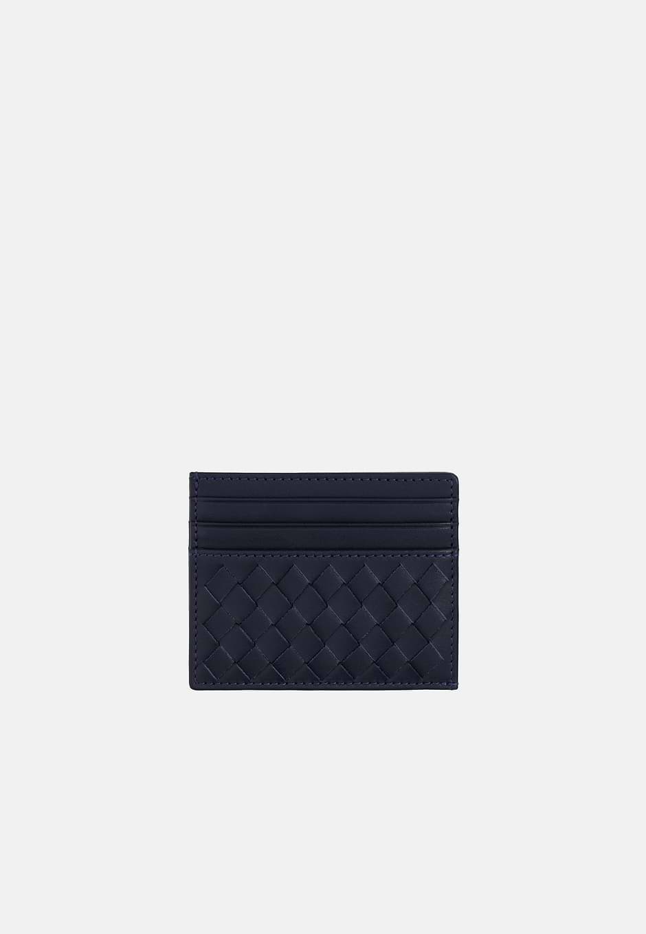 Porte-Cartes En Cuir, bleu marine, hi-res