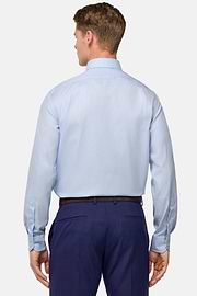Regular Fit Houndstooth Cotton Shirt, Light Blue, hi-res