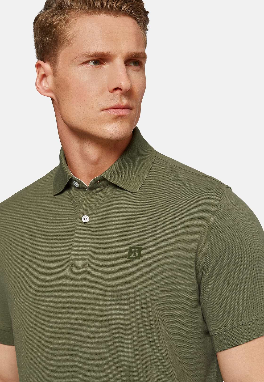 Polo De Piqué De Algodón, Verde militar, hi-res