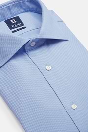 Regular Fit Sky Blue Cotton Dobby Shirt, Light Blu, hi-res