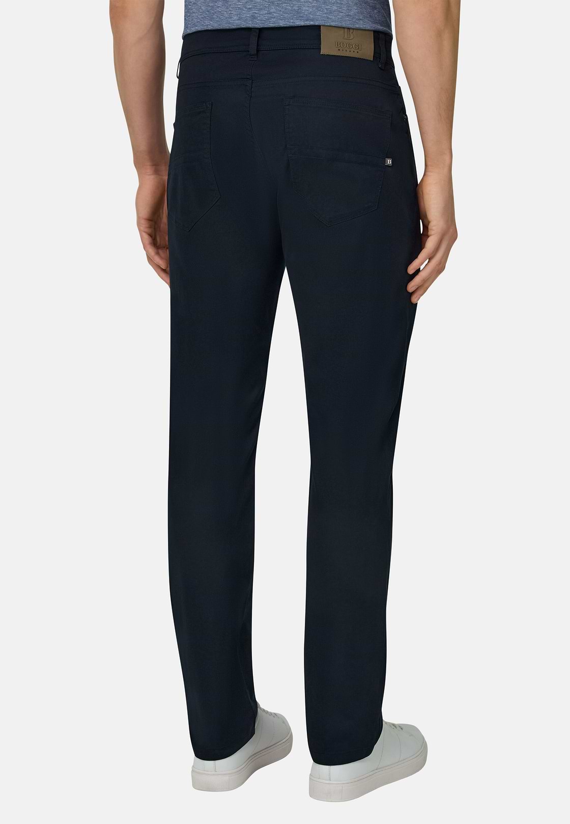 Cotton Tencel 5 Pockets, Navy blue, hi-res, 4