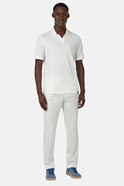 Stretch Cotton Trousers, White, hi-res