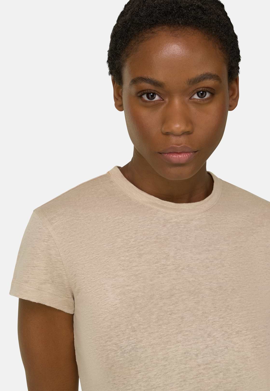 T-shirt en lin stretch, Sable, hi-res, 4