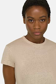 T-shirt en lin stretch, Sable, thumb, 4