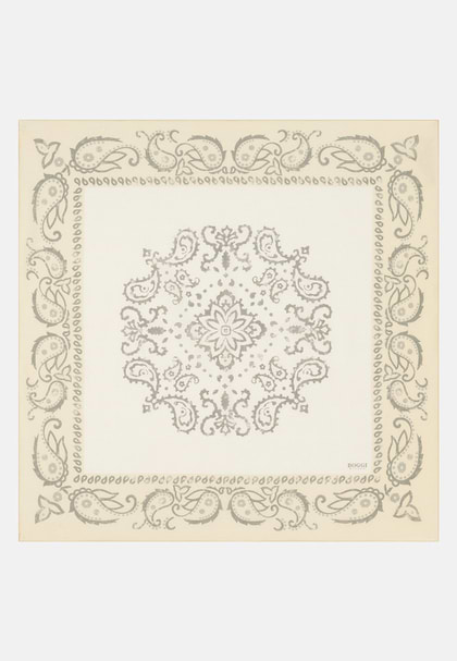 Paisley Print Cotton Bandana, Cream, hi-res
