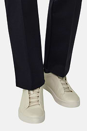 Essence Trainers in Grained Leather, White, thumb, 2