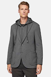 Madison Charcoal Cotton Blend Sweatshirt Jacket, Charcoal, hi-res