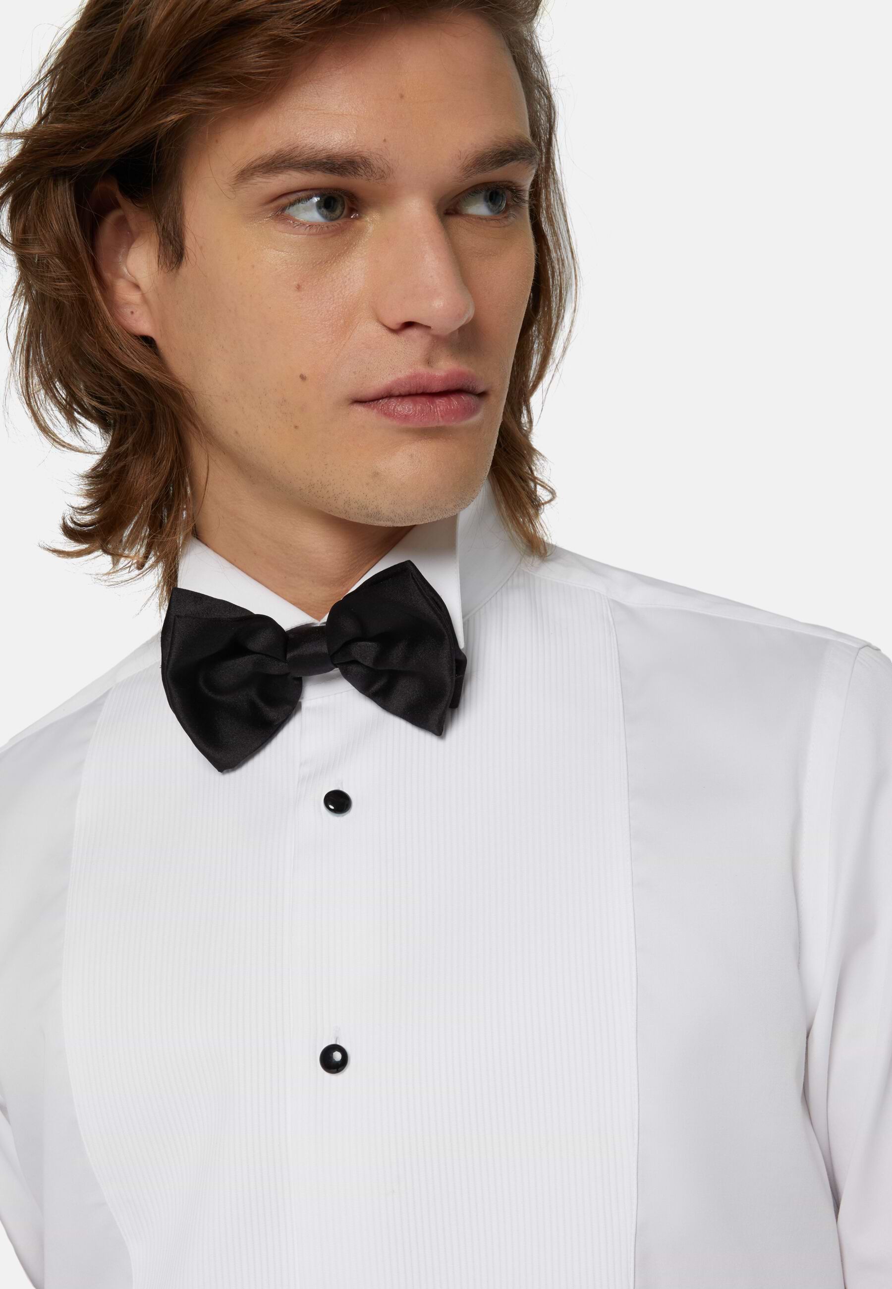 Camicia In Cotone Slim Fit, Bianco, hi-res, 4