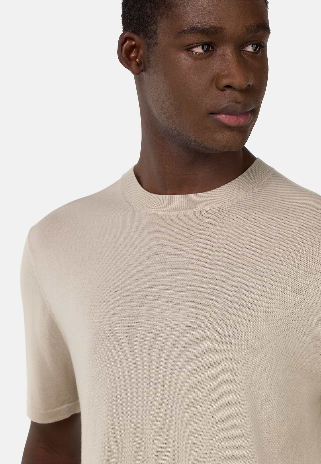 Knitted Merino Wool T-Shirt, Sand, hi-res, 4
