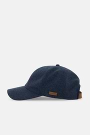 Peaked Cap in Wool Blend Herringbone, Navy blue, thumb, 1