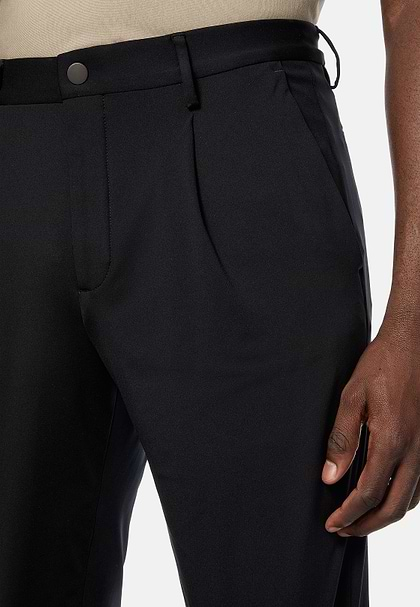 Pantaloni In Nylon Elasticizzato B Tech, Nero, hi-res