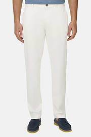 Stretch Cotton Trousers, White, thumb, 2