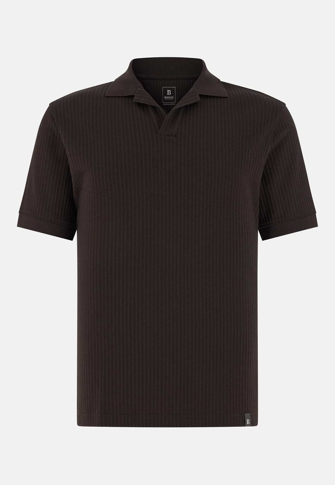 Polo In Cotone Pima Jacquard, Marrone scuro, hi-res, 5