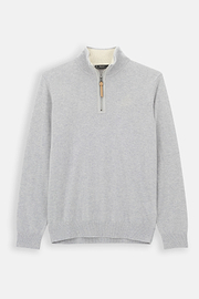 Quarter-Zip Jumper in Cashmere, Ice, thumb, 5