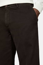 Pantaloni In Cotone Elasticizzato, Marrone, hi-res