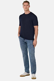 Medium Blue Stretch Denim Jeans, Light Blue, thumb, 3