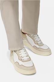 Leather Mix Trainers, Sand, hi-res
