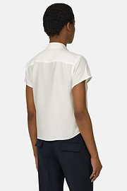 Regular Fit Viscose Silk Blend Shirt, Cream, thumb, 3