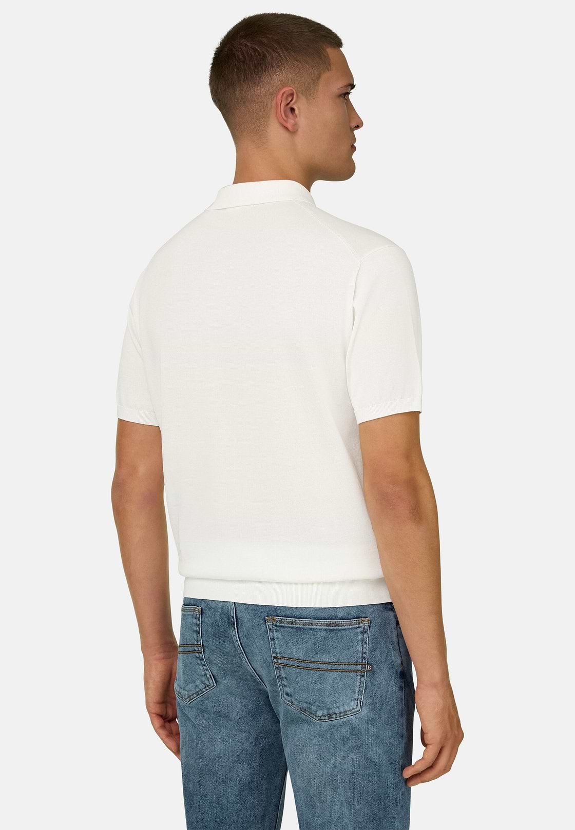 Polo Di Maglia In Cotone Seta, Bianco, hi-res, 3