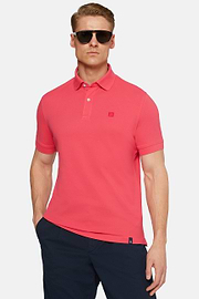 Cotton Piqué Polo Shirt, Fuchsia, hi-res