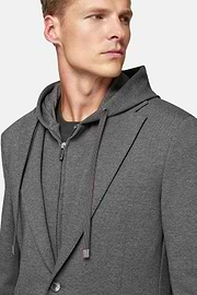 Madison Charcoal Cotton Blend Sweatshirt Jacket, Charcoal, hi-res