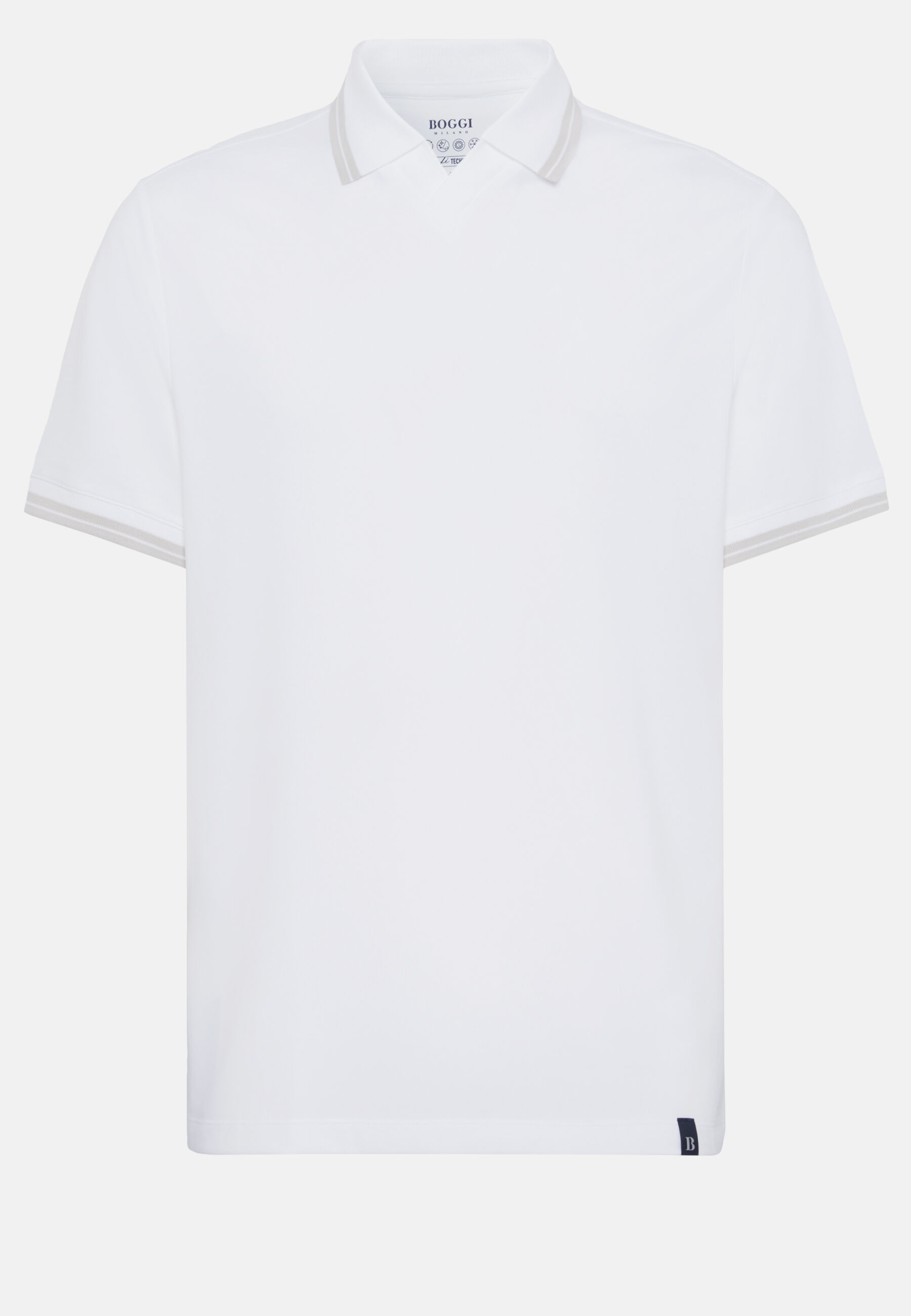 High-Performance Piqué Polo Shirt, White, hi-res