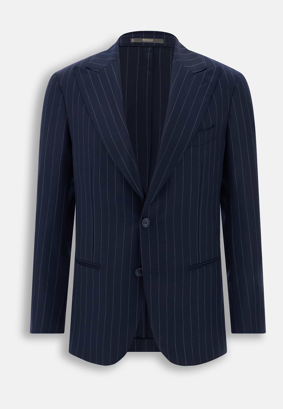 Suit Pinstripe Wool, Navy blue, hi-res, 7