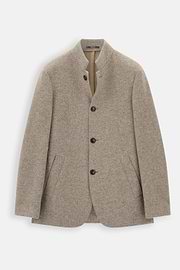 Caban in Gemengd Wol Cashmere Gemêleerd, Grey, thumb, 6