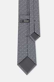 Formal Tie Jacquard Polka Dot Silk, Blue, thumb, 3