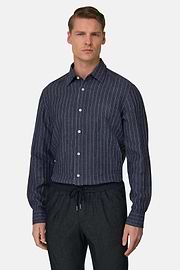 Hemd Aus Leinen Regular Fit, Navy blau, thumb, 2