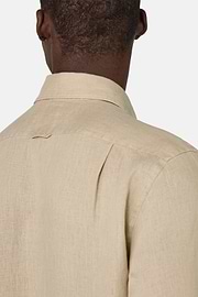 Regular Fit Linen Shirt, Beige, hi-res