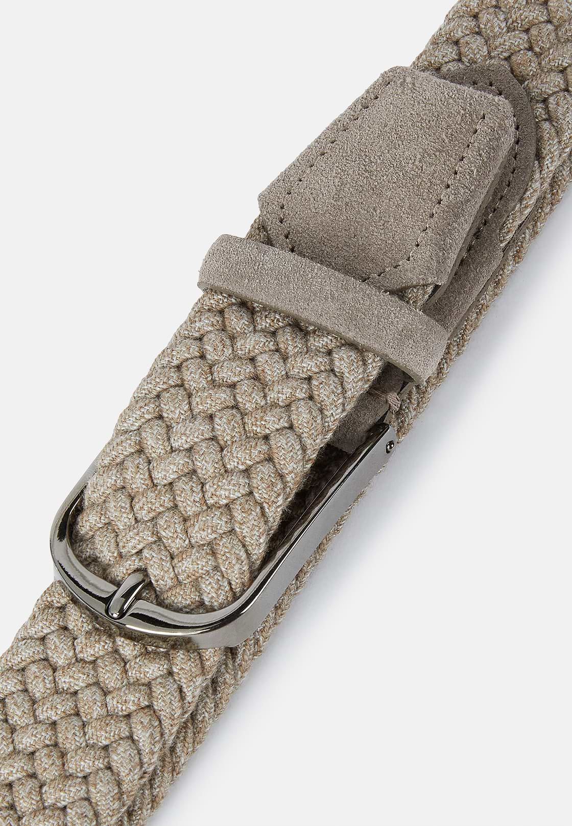 Woven Elasticated Belt, Beige, hi-res