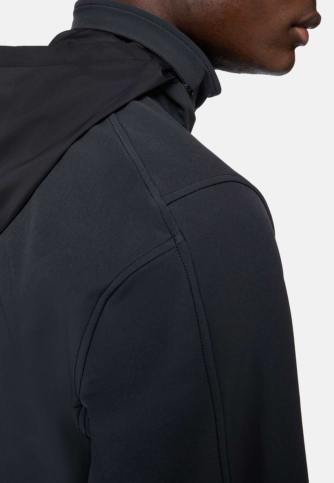 Padded Windproof Jacket in B-Tech Stretch Nylon, Black, hi-res