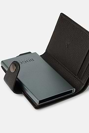 Leather Credit Card Holder, Brown, hi-res