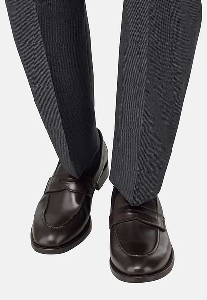Leather Loafers, Dark brown, hi-res