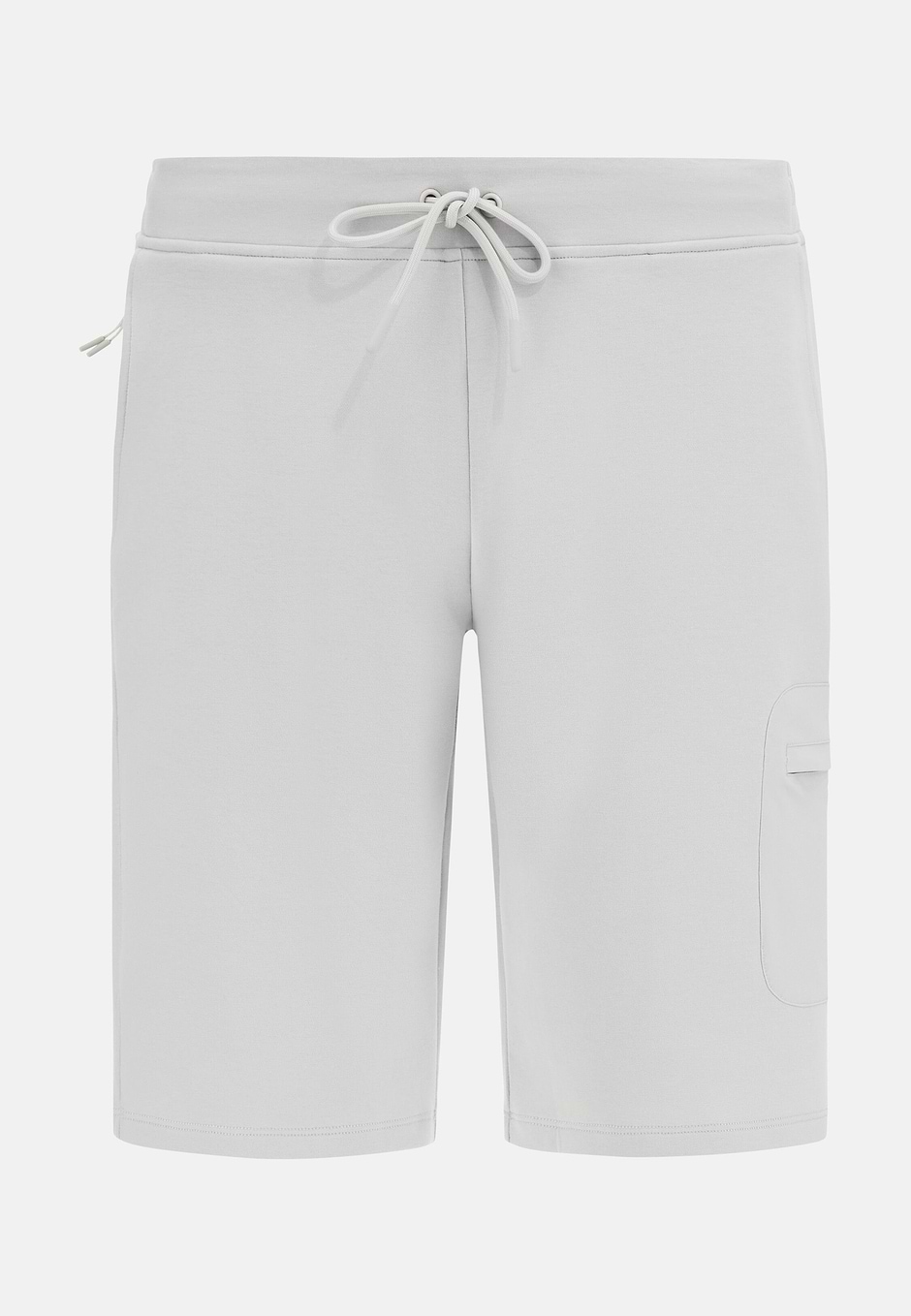 Bermuda Shorts in Lightweight Cotton Blend Scuba, Ice, hi-res