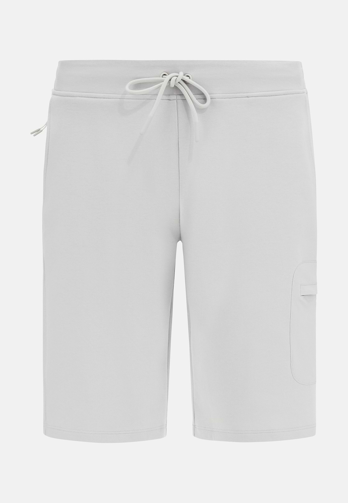 Bermuda Shorts in Lightweight Cotton Blend Scuba, Ice, hi-res