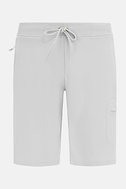 Bermuda Shorts in Lightweight Cotton Blend Scuba, Ice, hi-res
