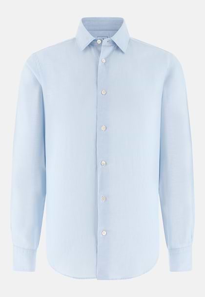 Regular Fit Tencel Linen Shirt, Light Blue, hi-res