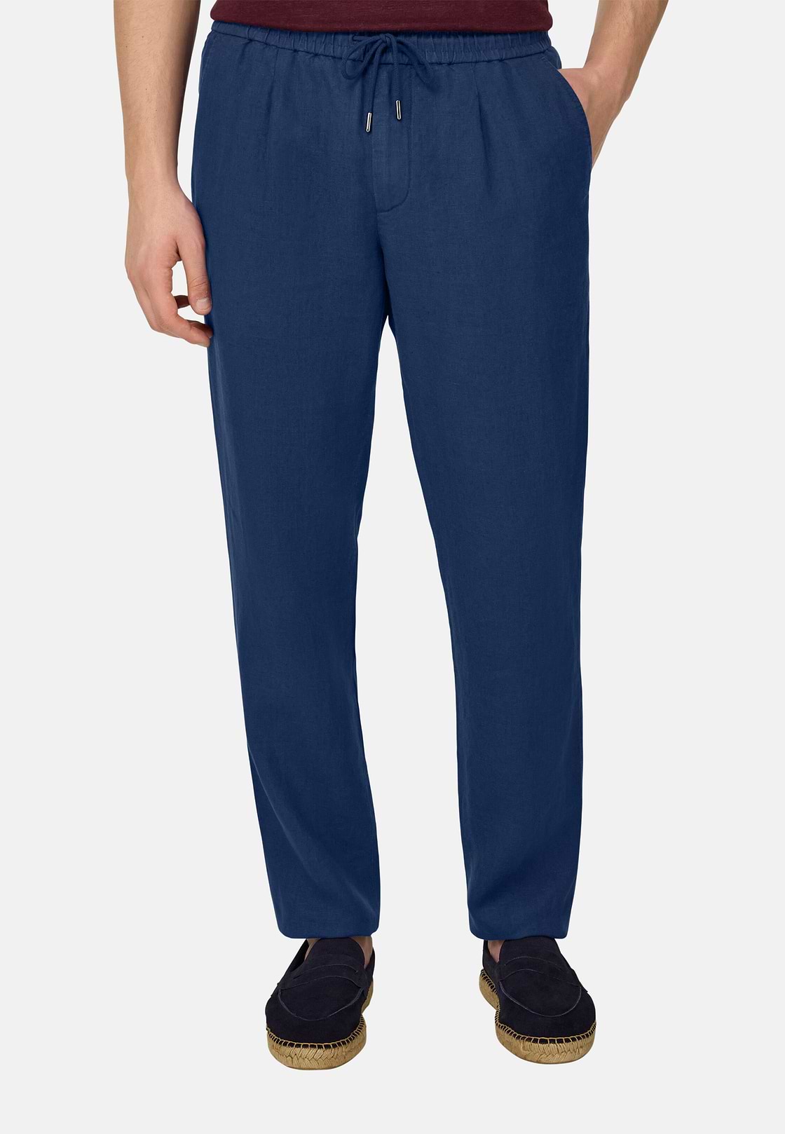 Pantalon City En Lin, Bleu, hi-res, 1