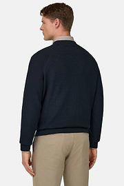 Cotton Crew Neck, Navy blue, thumb, 3