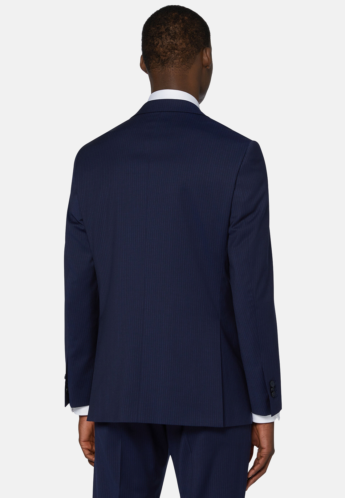 Pinstriped Wool Suit Style Anversa, Navy blue, hi-res