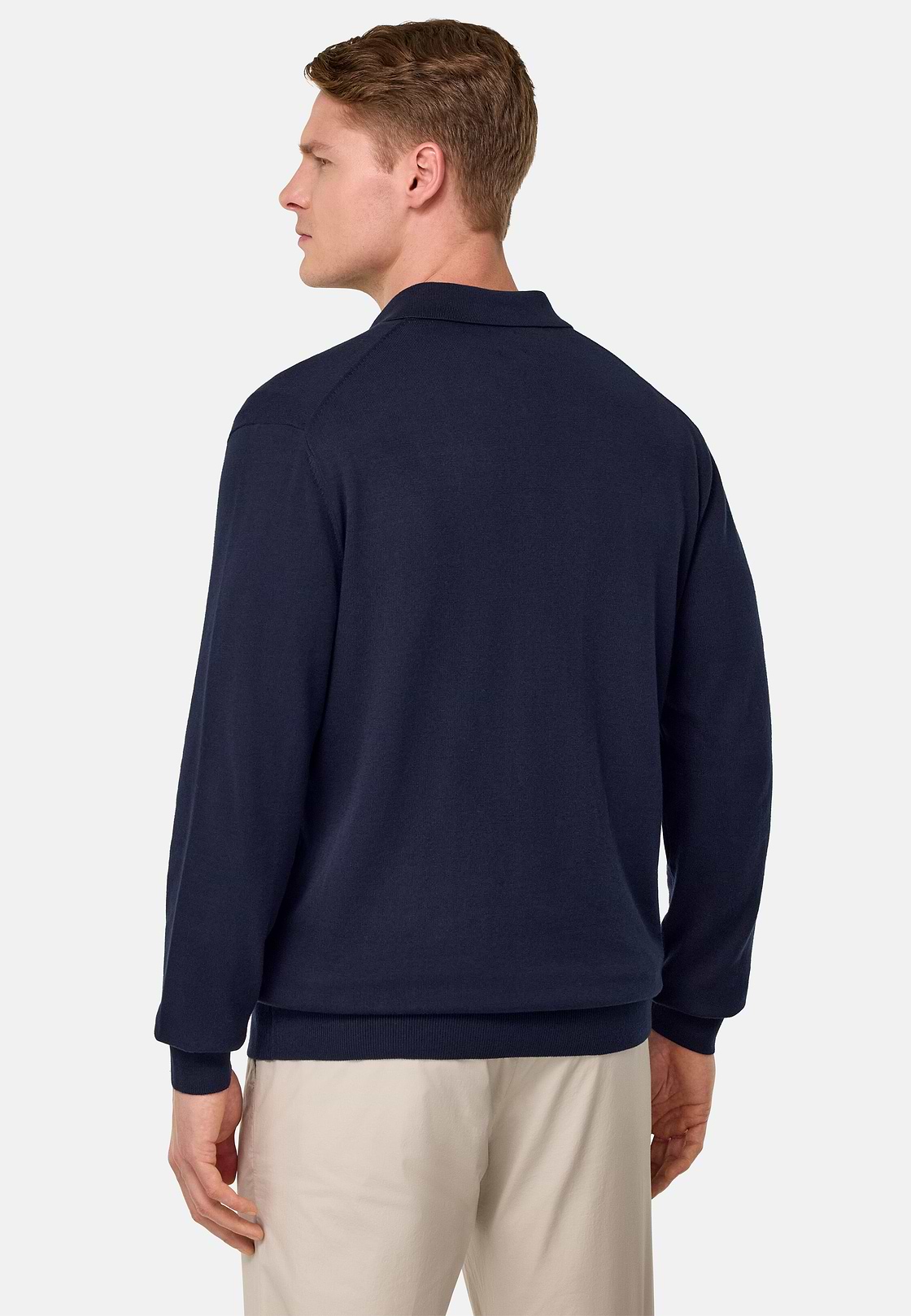 Full-Zip Cotton Jumper, Navy blue, hi-res
