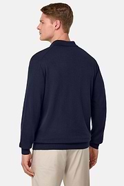 Full-Zip Cotton Jumper, Navy blue, hi-res