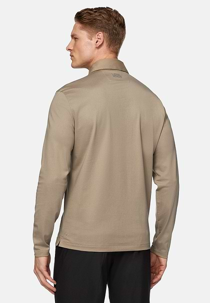 Camisa polo em piqué de alto desempenho, Beige, hi-res