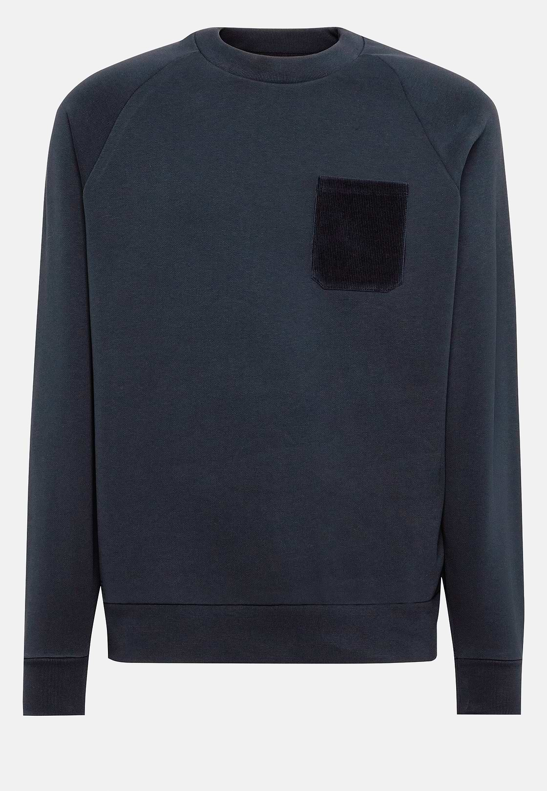 Katoenen sweatshirt met ronde hals, Navy blue, hi-res